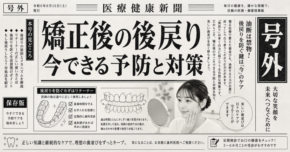 矯正後の後戻りに焦るあなたへ!今すぐできる予防法と再治療の目安